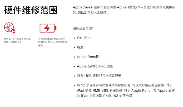 AppleCare+硬件维修范围