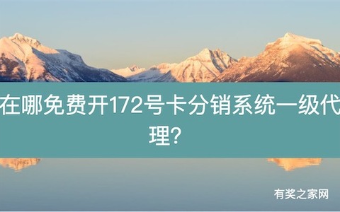 在哪免费开172号卡分销系统一级代理？