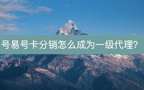怎么成为号易分销系统一级代理？