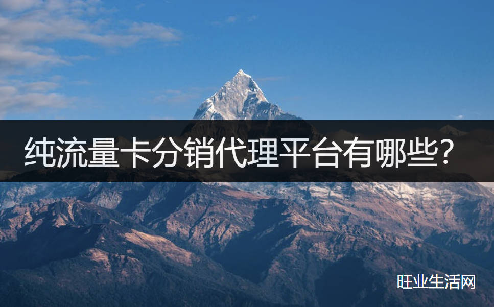 纯流量卡分销代理平台哪个好用？聚网卡板1元支持地推