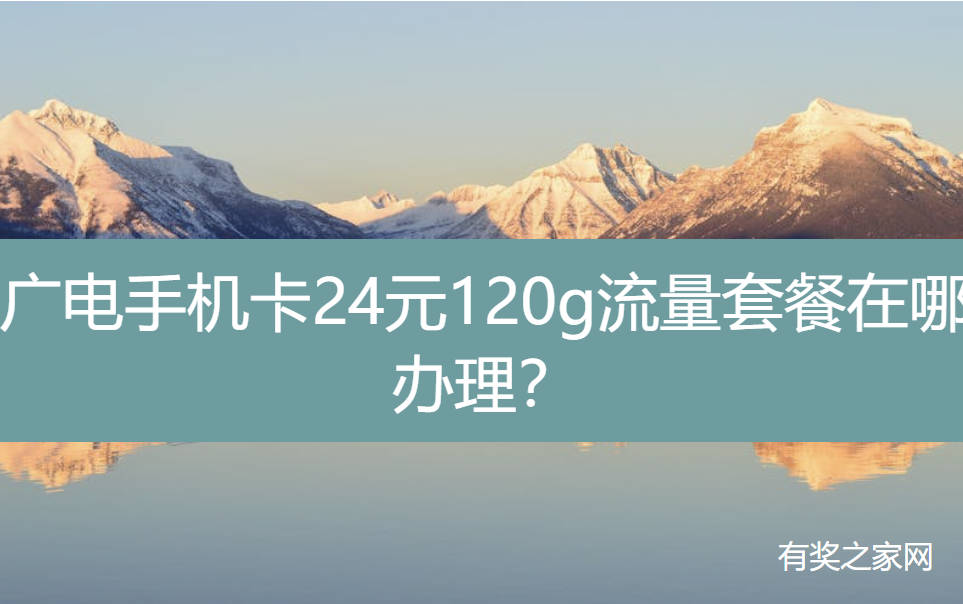 广电手机卡24元120g流量套餐在哪办理？