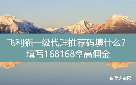 注册飞利猫一级代理推荐码填什么？填写15578682748拿高佣金