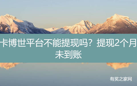 卡博世平台不能提现吗？提现2个月未到账