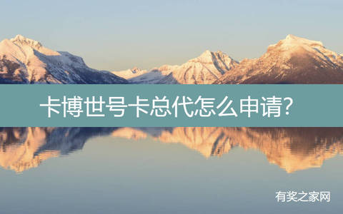 卡博世号卡总代怎么申请？