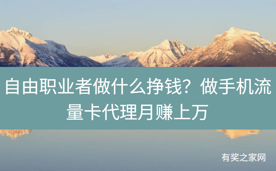 自由职业者做什么挣钱？做手机流量卡代理月赚上万