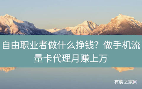 自由职业者做什么挣钱？做手机流量卡代理月赚上万