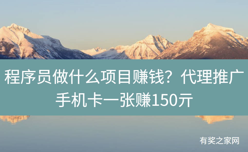 程序员做什么项目赚钱?代理推广手机卡一张赚150亓