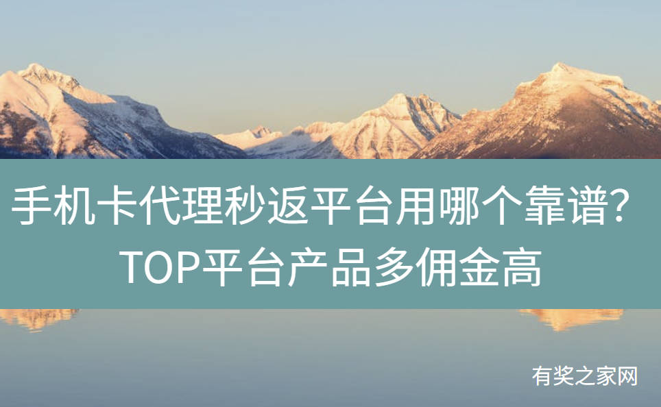 手机卡代理秒返平台用哪个靠谱？TOP平台产品多佣金高
