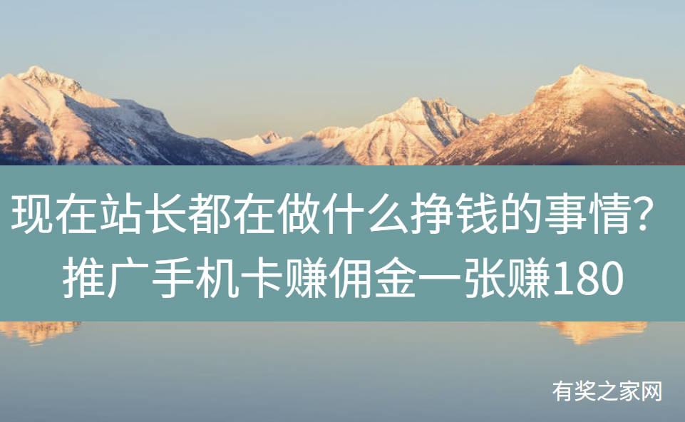 现在站长都在做什么挣钱的事情？推广手机卡赚佣金一张赚180