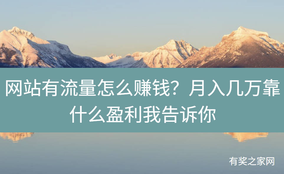 网站有流量怎么赚钱？月入几万靠什么盈利我告诉你