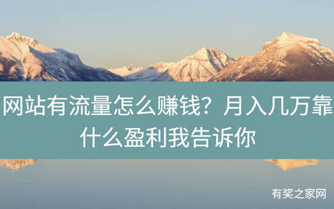 网站有流量怎么赚钱？月入几万靠什么盈利我告诉你