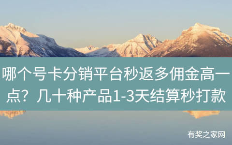 哪个号卡分销平台秒返多佣金高一点？几十种产品1-3天结算秒打款