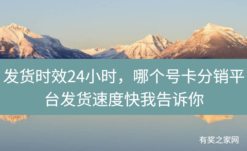 发货时效24小时，哪个号卡分销平台发货速度快我告诉你