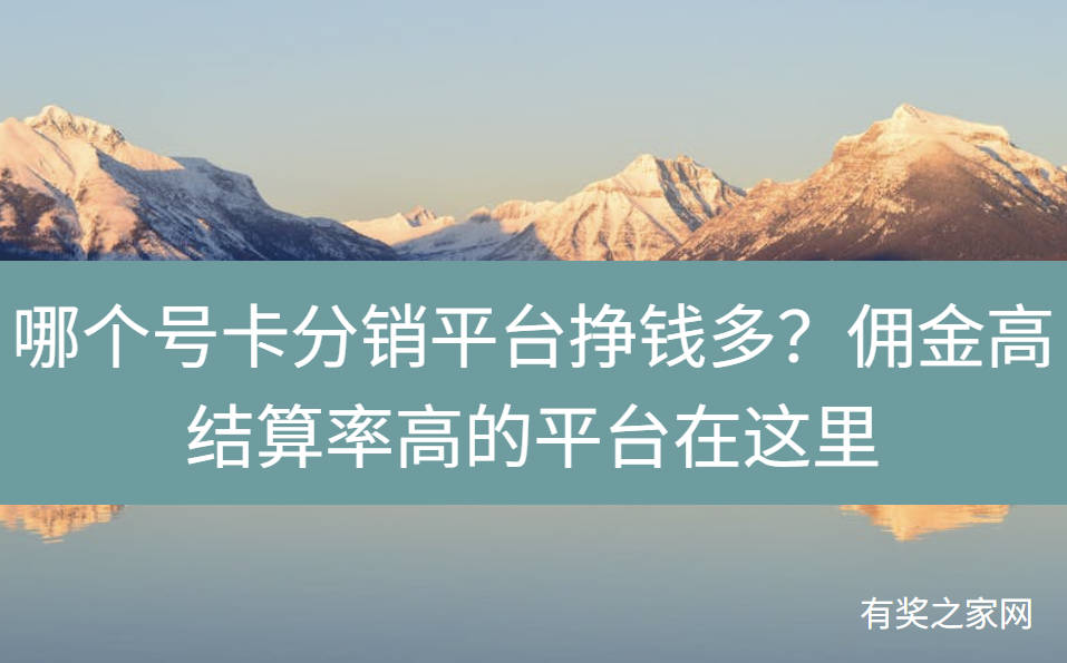 哪个号卡分销平台挣钱多？佣金高结算率高的平台在这里