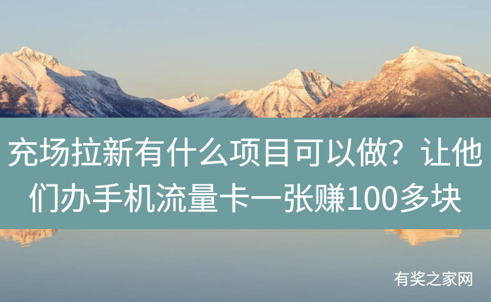 充场拉新有什么项目可以做？让他们办手机流量卡一张赚100多块