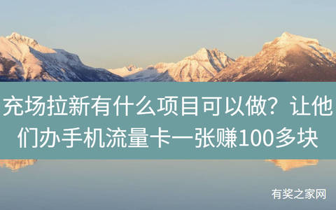 充场拉新有什么项目可以做？让他们办手机流量卡一张赚100多块