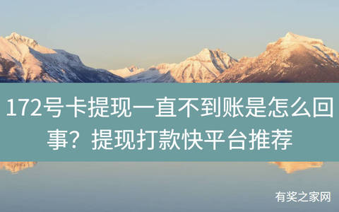 172号卡提现一直不到账是怎么回事？提现打款快平台推荐