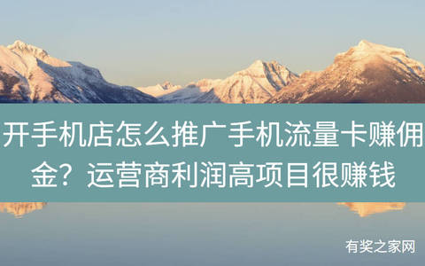 开手机店怎么推广手机流量卡赚佣金？运营商利润高项目很赚钱