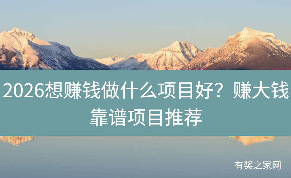 2026想赚钱做什么项目好?赚大钱靠谱项目推荐