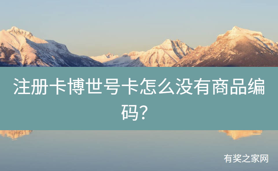 注册卡博世号卡怎么没有商品编码？