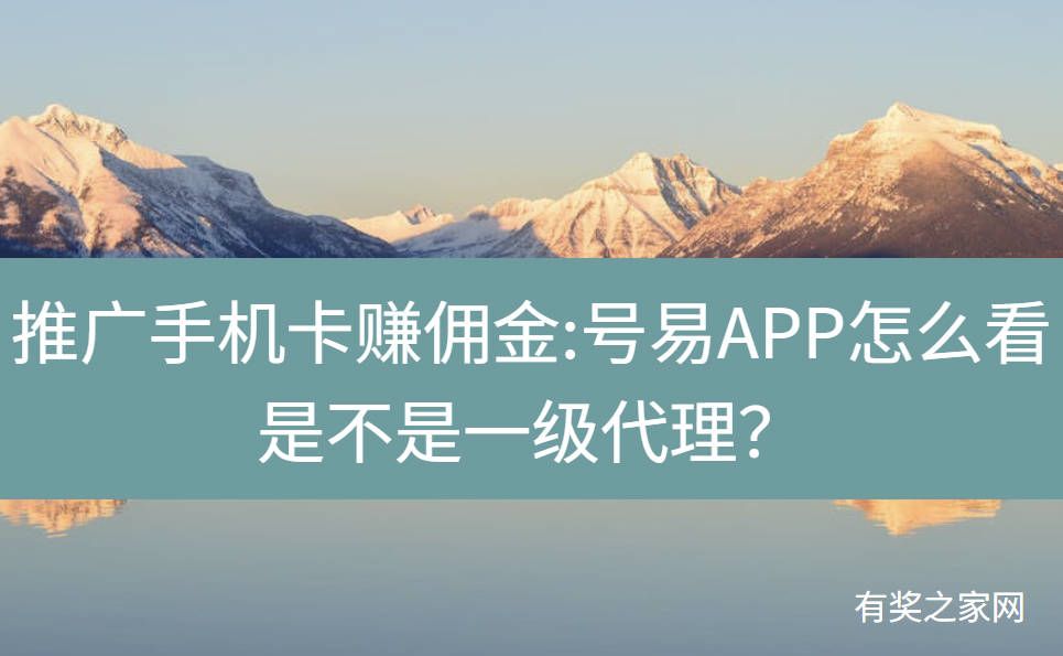 推广手机卡赚佣金:号易APP怎么看是不是一级代理?