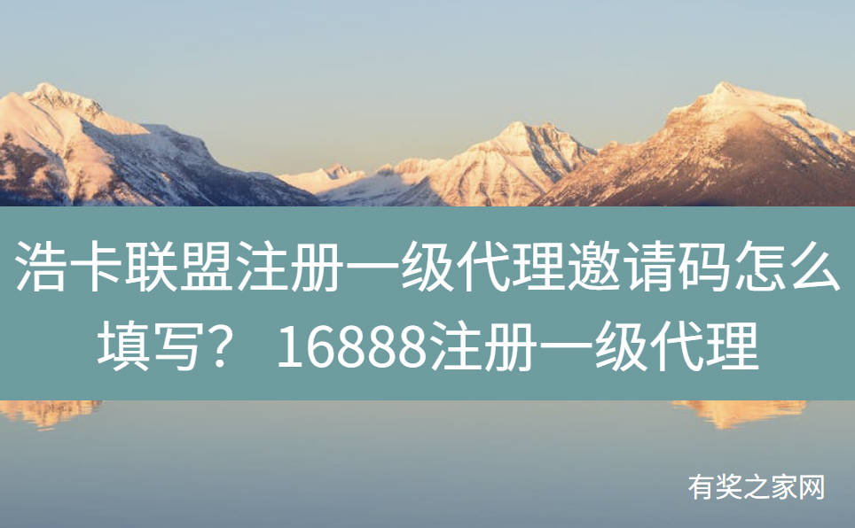 浩卡联盟注册一级代理邀请码怎么填写?