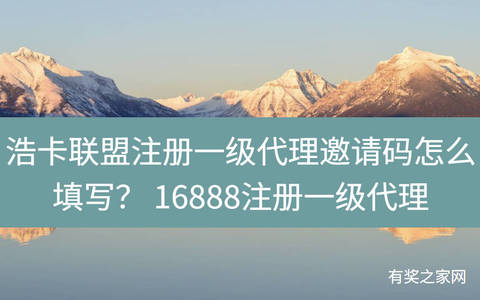 浩卡联盟注册一级代理邀请码怎么填写？